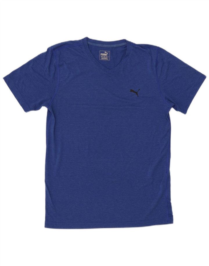 Tricou pentru bărbați PUMA Top Medium Blue Pinstripe Poliester