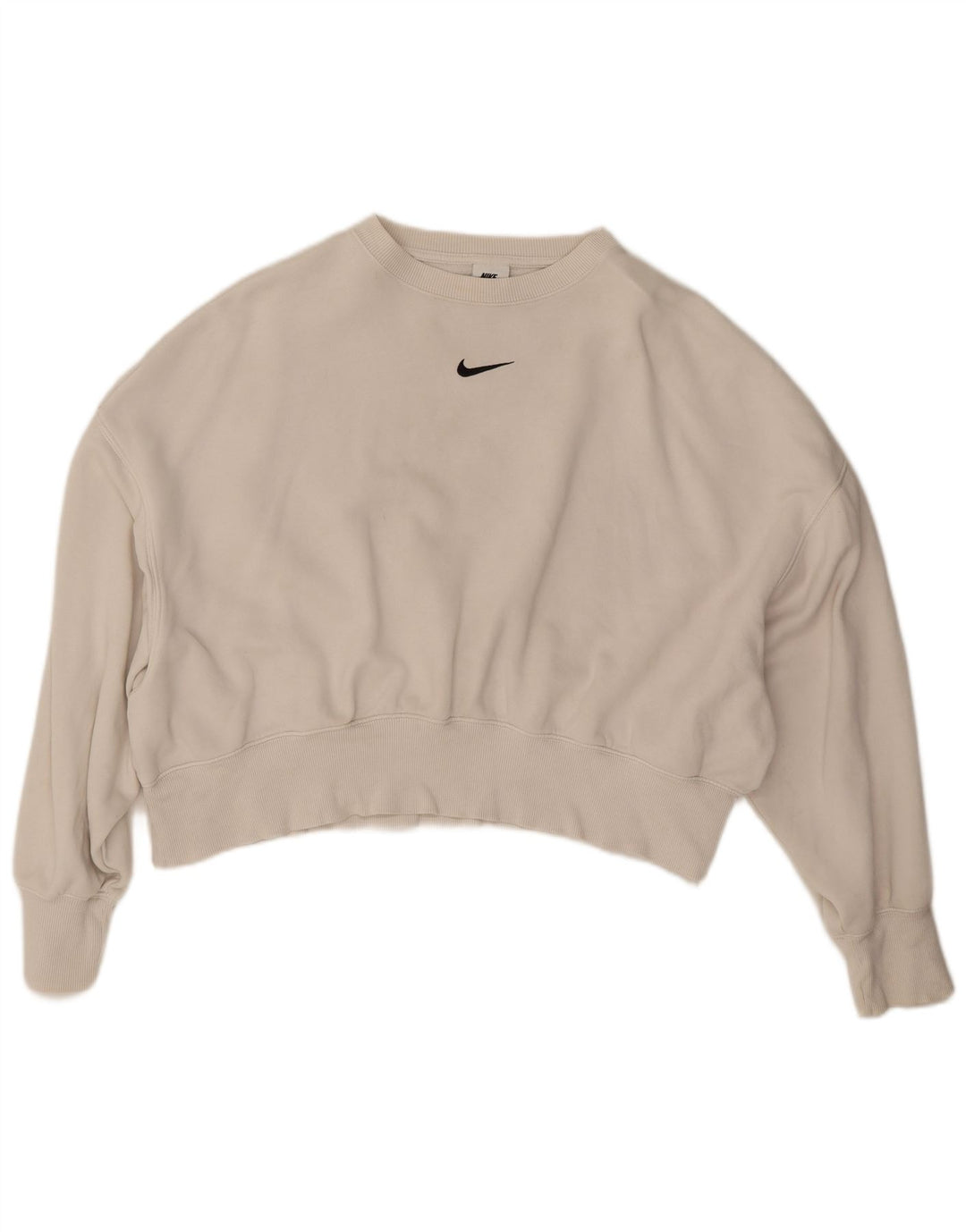 Pulover de hanorac supradimensionat pentru femei Nike UK 14 Bumbac alb mediu mediu