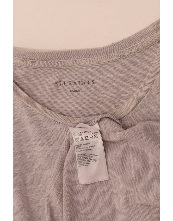 Tricou pentru bărbați All Saints Top mare, gri bumbac cu pete