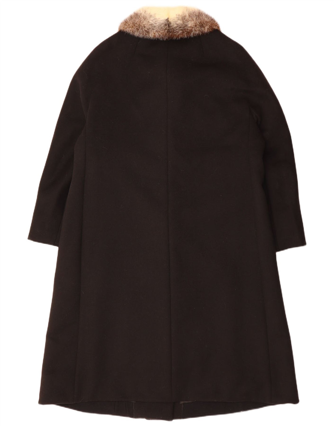 Pardesiu pentru femei VINTAGE UK 14 mare lână neagră