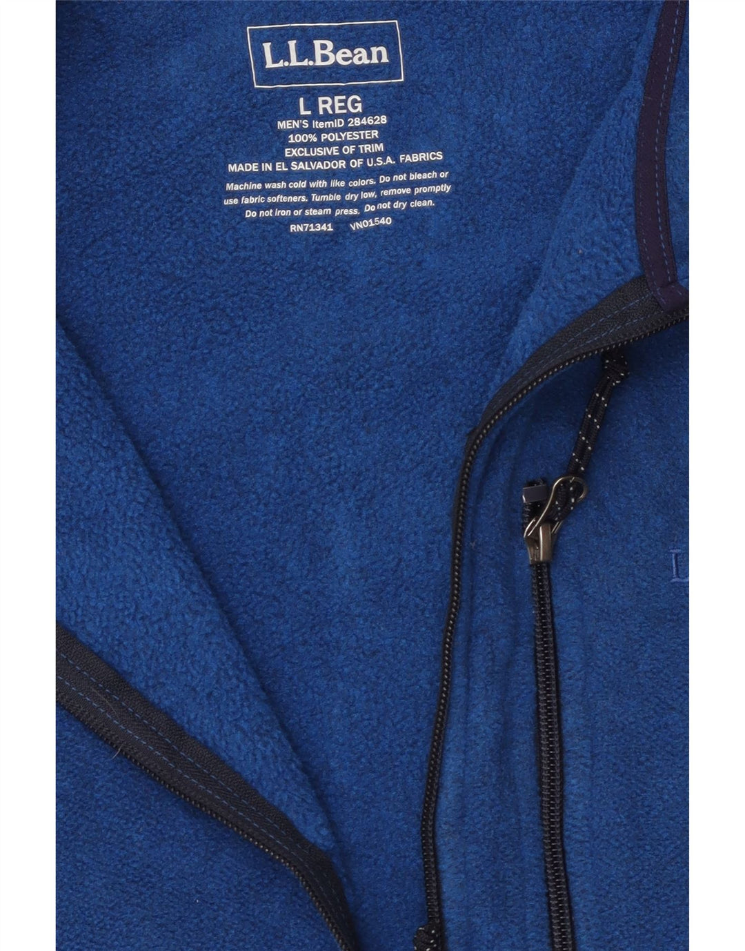 L.L.Bean Gilet pentru bărbați din fleece UK 40, mare, albastru, poliester