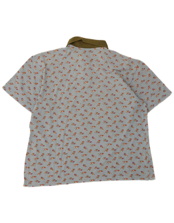 Tricou polo Henry Cottons pentru femei UK 16 Large Blue Floral