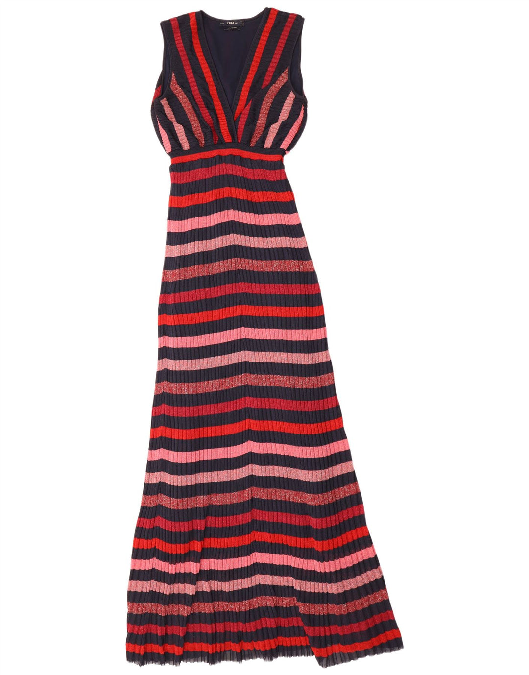 Rochie Maxi fără mâneci pentru femei Zara UK 12 Medium Multicolore în dungi