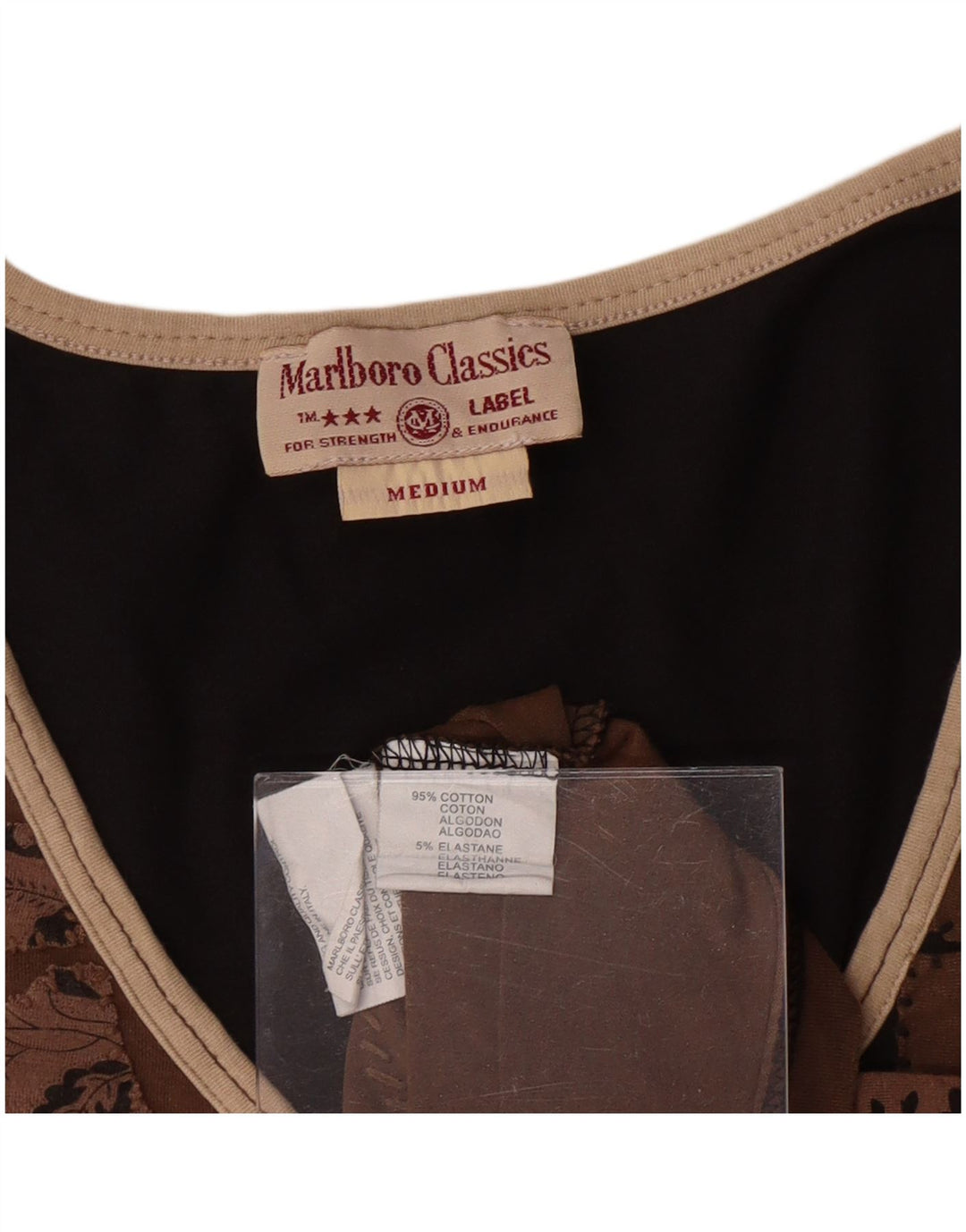 MARLBORO CLASSICS Tricou pentru femei Top UK 12 Medium Brown Paisley Bumbac