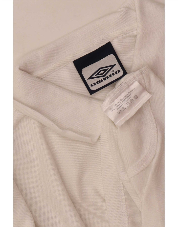 Tricou polo Umbro pentru bărbați, mare, alb, poliester sport