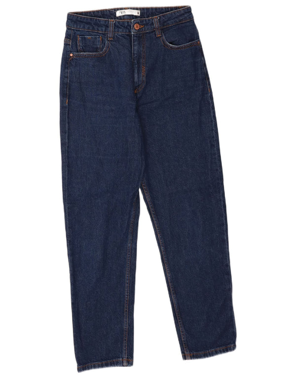 Blugi conici cu talie mare pentru femei Zara EU 38 Mici L28 L27 Bumbac albastru