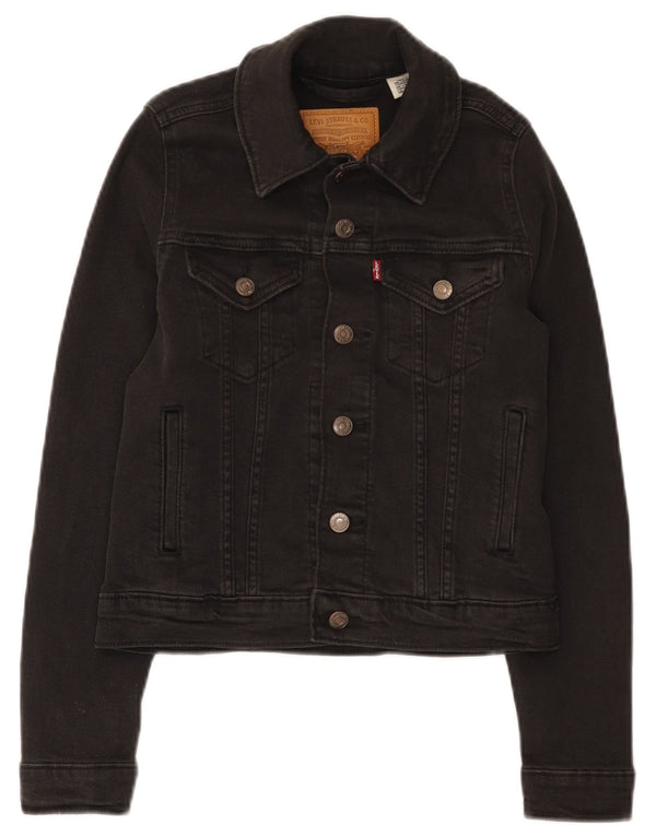 Jachetă Levi's Crop Denim UK 2 2XS Bumbac negru