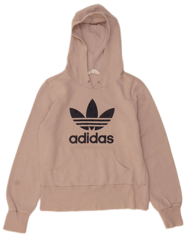 Pulover cu glugă cu grafic pentru femei Adidas IT 46 mare bumbac roz