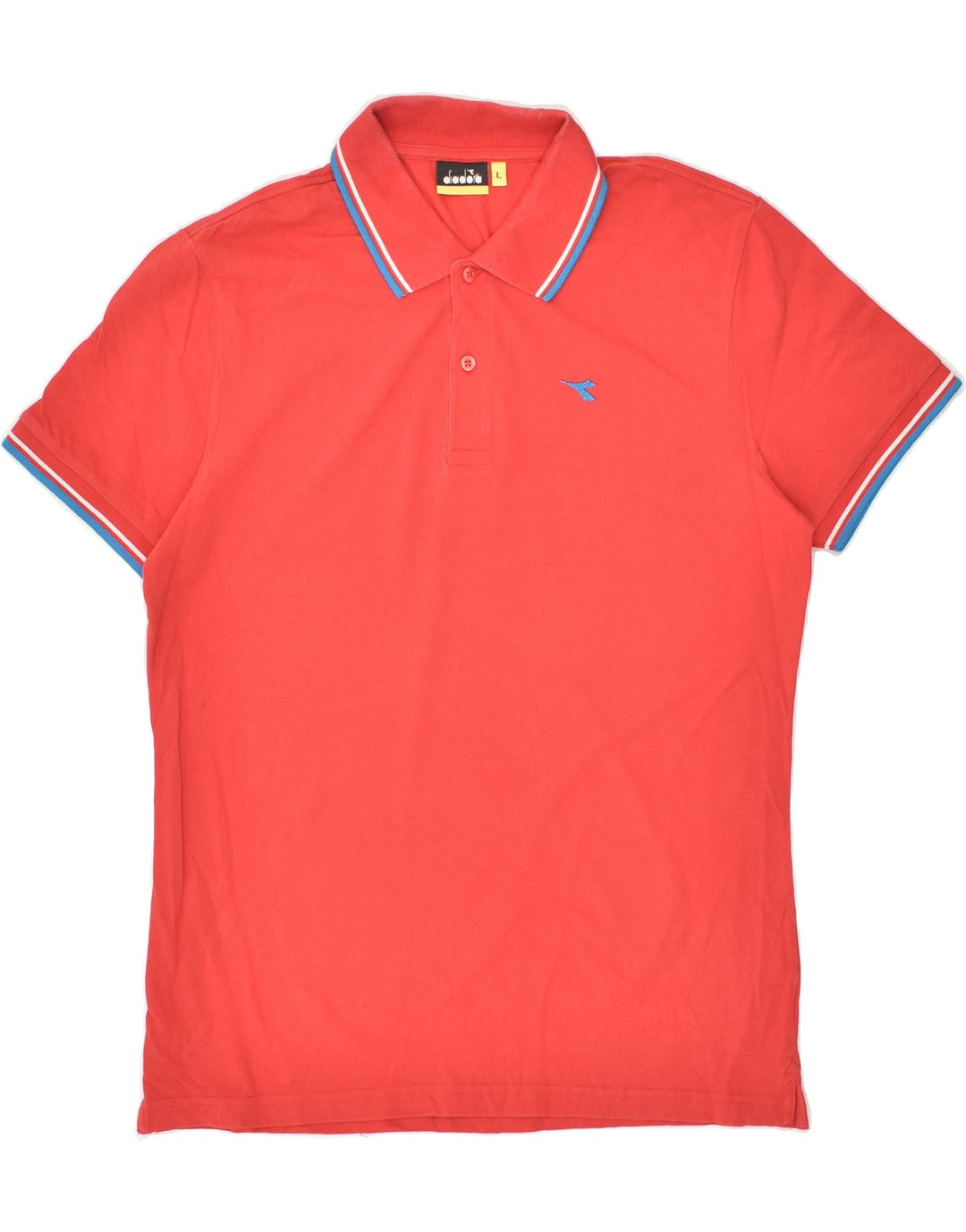 DIADORA Mens Polo Shirt Large Red Cotton Vintage Diadora and Second-Hand Diadora from Messina Hembry 