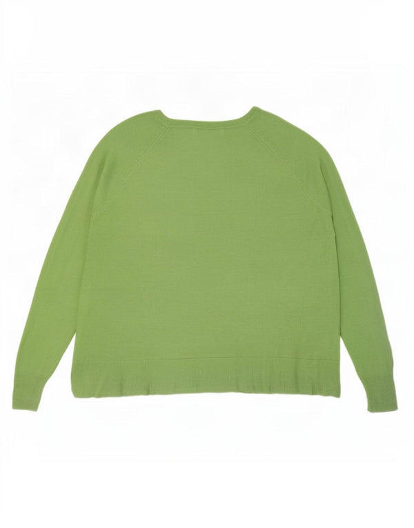 Pulover supradimensionat pentru femei Zara, cu gât de barcă, UK 14, viscoză verde medie