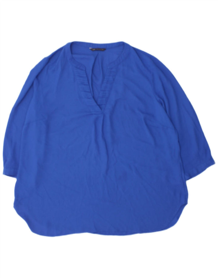 Bluză pentru femei Marks & Spencer cu mâneci 3/4, UK 18 XL, poliester albastru