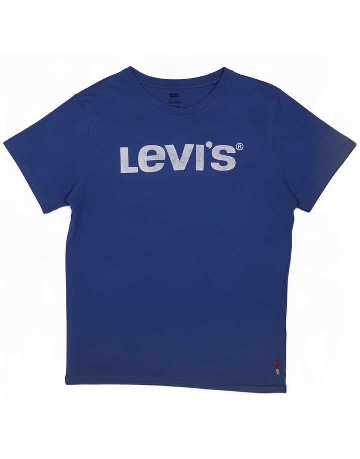 Tricou cu grafic Levi's pentru bărbați Top din bumbac albastru mediu