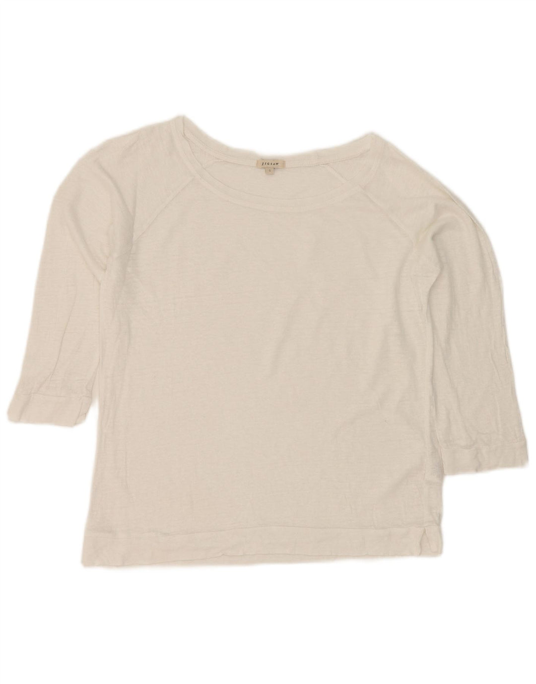 Jigsaw Womens Top 3/4 Manecă UK 10 Small White In