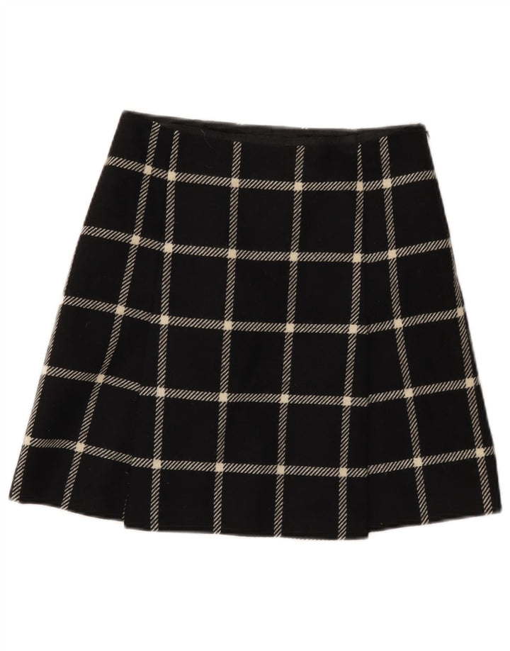 Fusta mini pentru femei HOBBS UK 8 Small W26 Black Check Wool