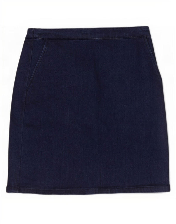Fusta de blugi pentru femei Warehouse UK 10 Small W28 Bumbac bleumarin