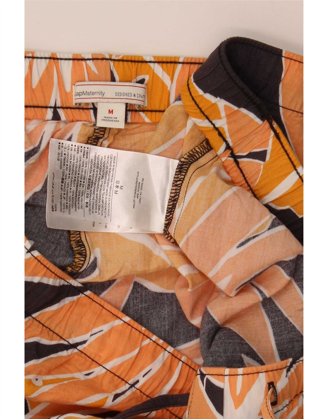 Pantaloni scurți casual de maternitate Gap pentru femei Medium W32 Orange Floral Viscose