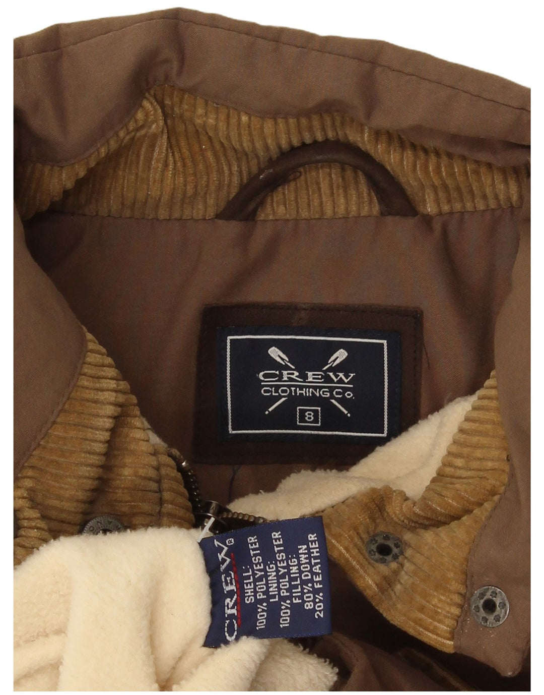 Crew Clothing Gilet căptușit pentru femei UK 8 Small Brown Poliester