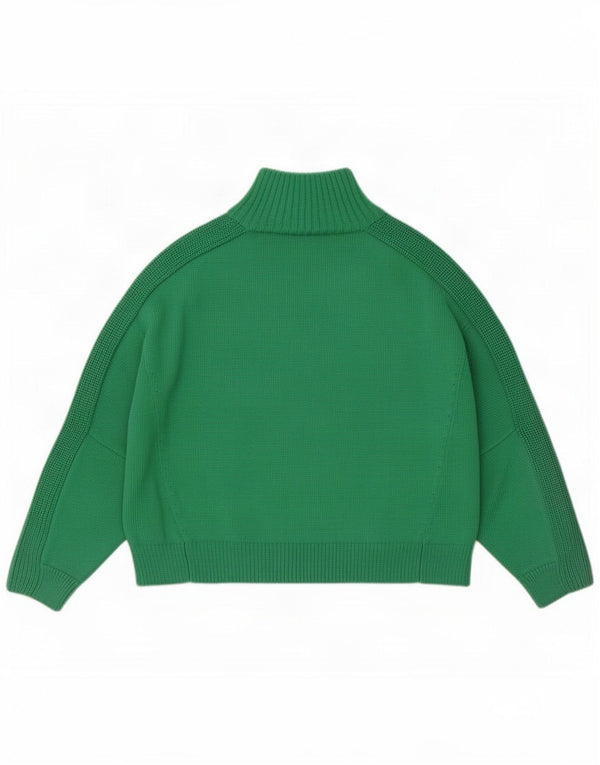 Pulover pentru femei Tommy Hilfiger, supradimensionat, cu fermoar și gât, UK 10, verde, mic