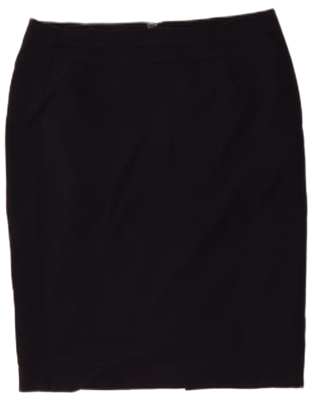 Fusta creion pentru femei Marks & Spencer UK 14 mare W34 poliester bleumarin