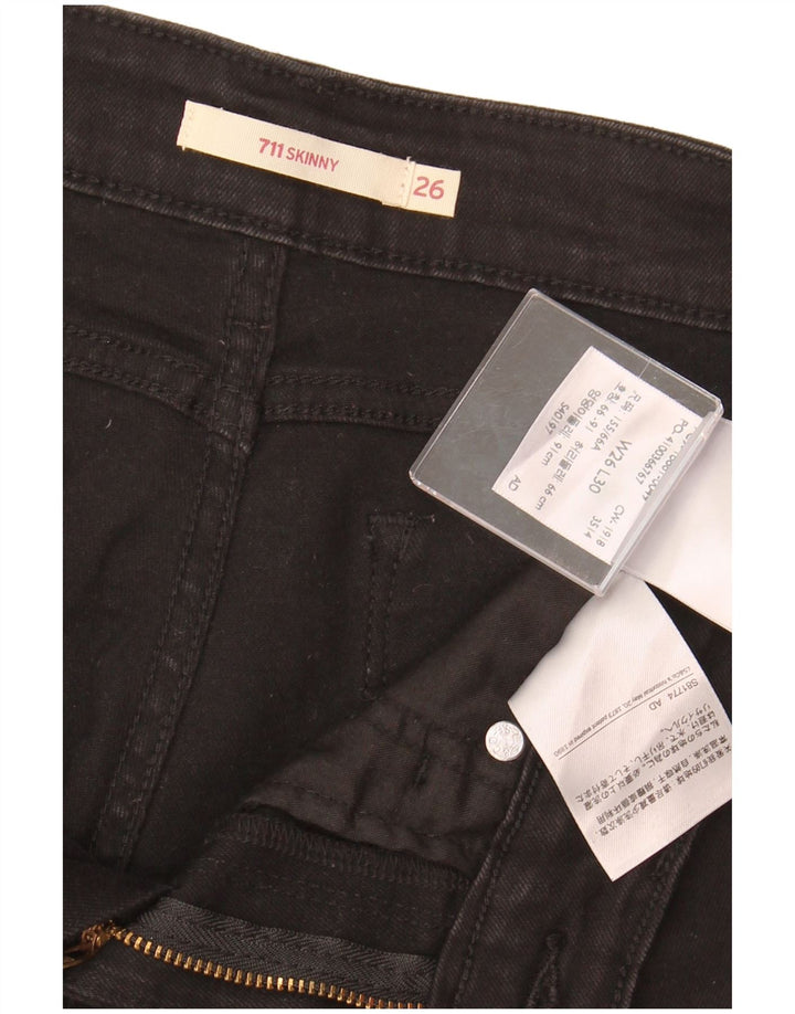 Blugi skinny 711 pentru femei LEVI'S W26 L30 bumbac negru