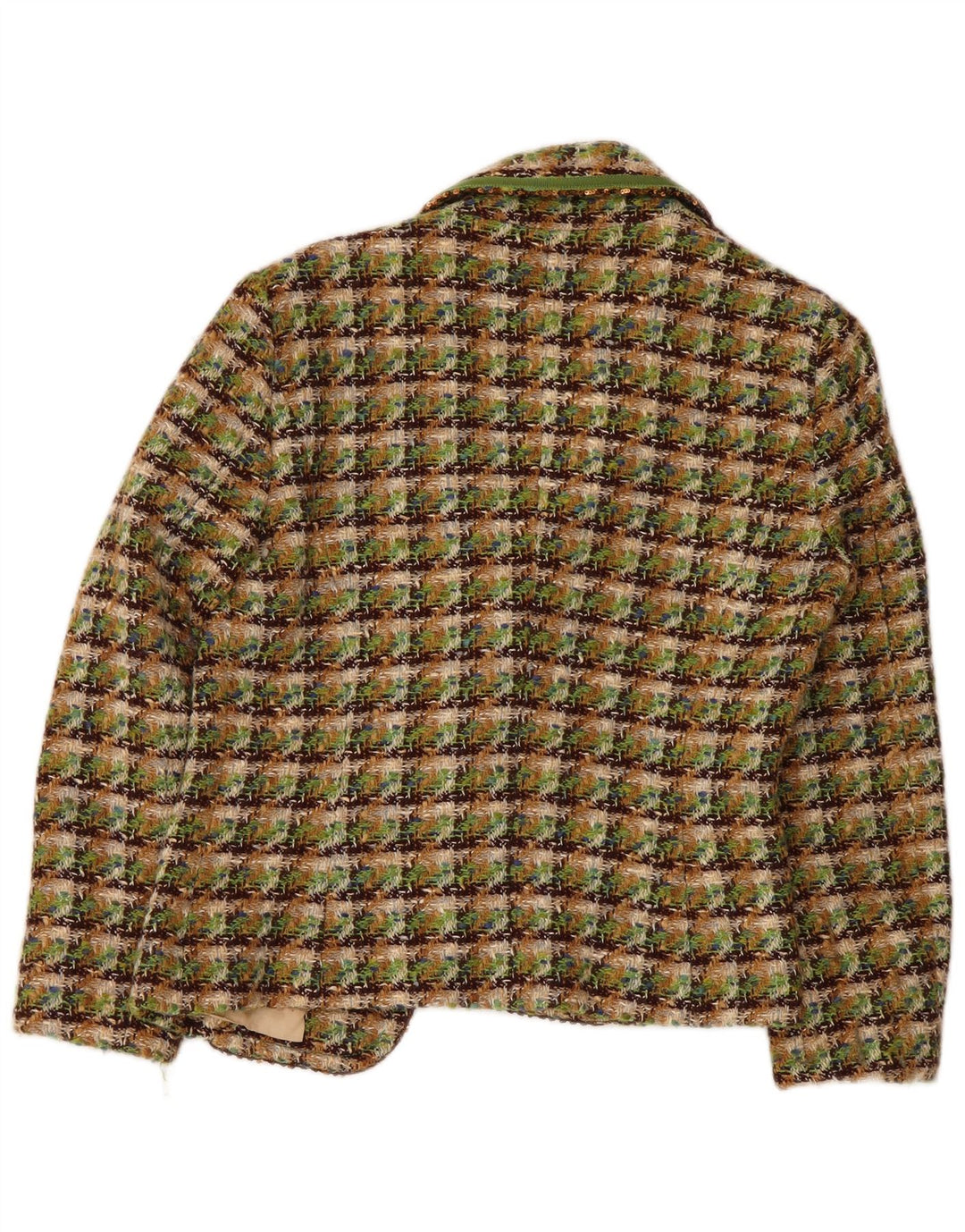 Jachetă Blazer pentru femei Intrend UK 10 Lână virgină cu carouri mici, verde