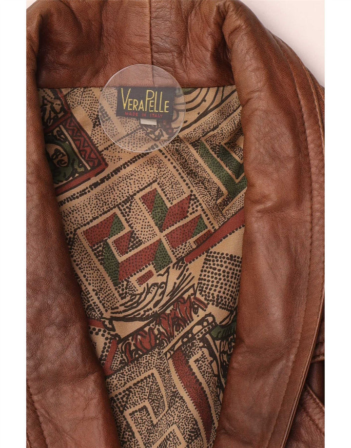 Jachetă de piele vintage pentru bărbați UK 40, mare, maro, din piele