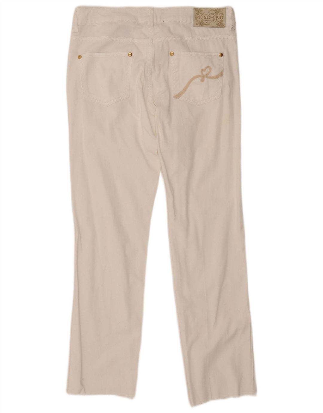 Blugi drepti pentru femei Moschino W29 L29 Bumbac alb
