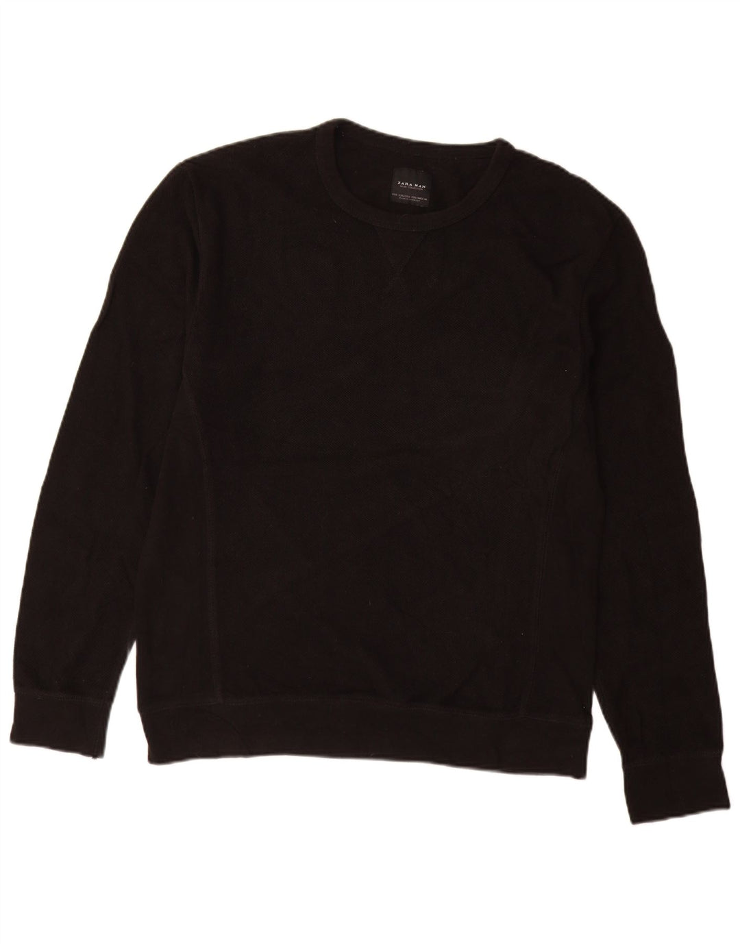 Pulover pentru bărbați Zara, cu gât crew, 2XL, negru