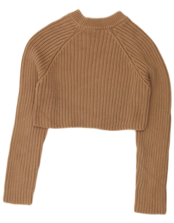 Pulover pentru femeie cu gât de barcă Zara UK 10 mic, bej, bumbac