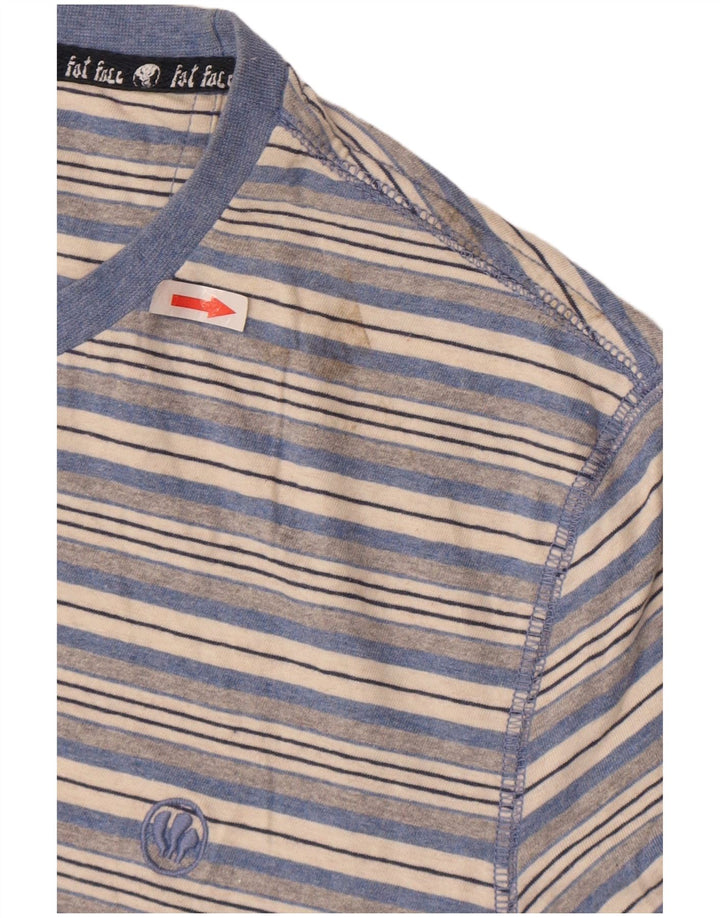 Tricou pentru bărbați Fat Face Top mare din bumbac cu dungi albastre