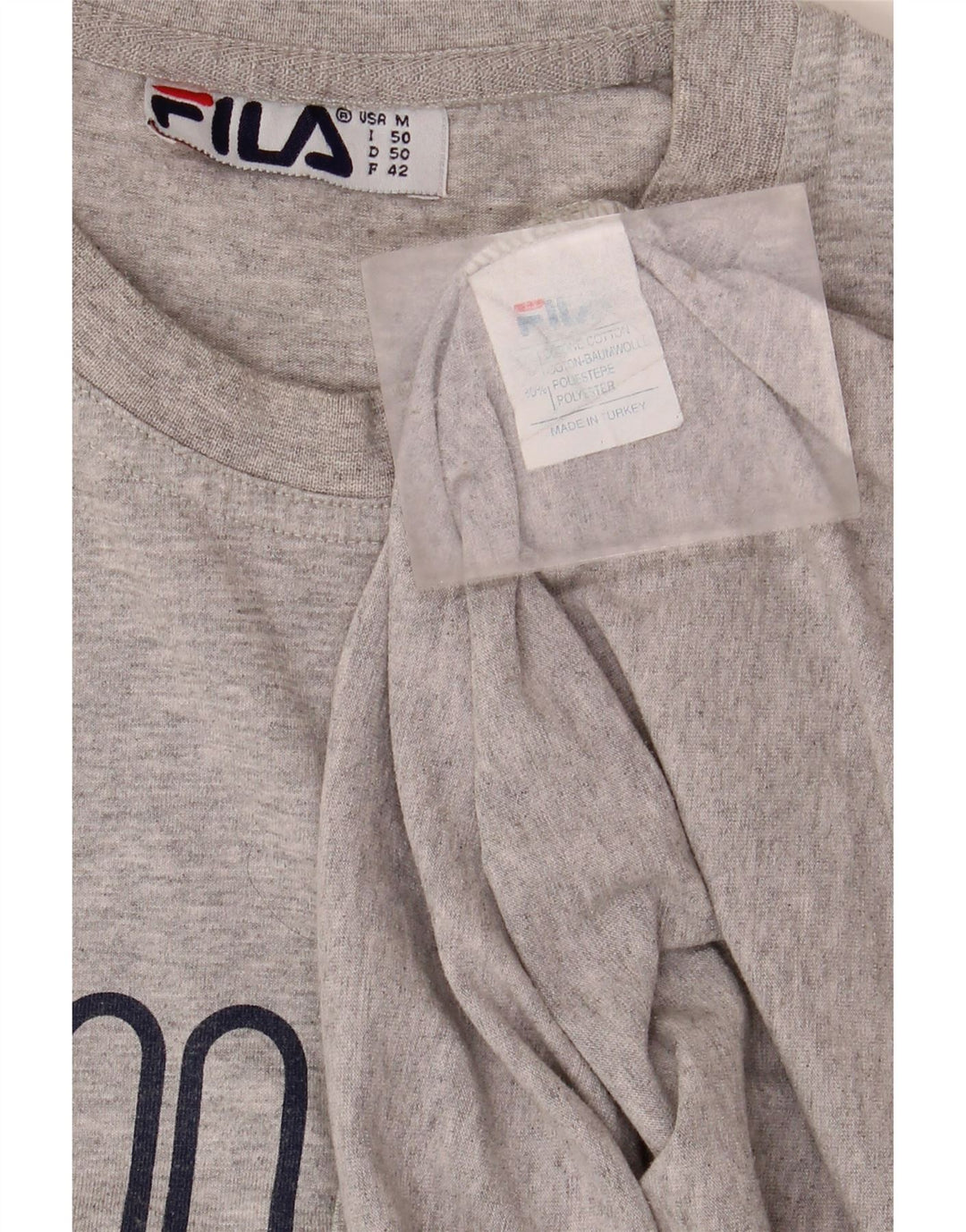 Tricou grafic pentru bărbați FILA Top din bumbac gri mediu