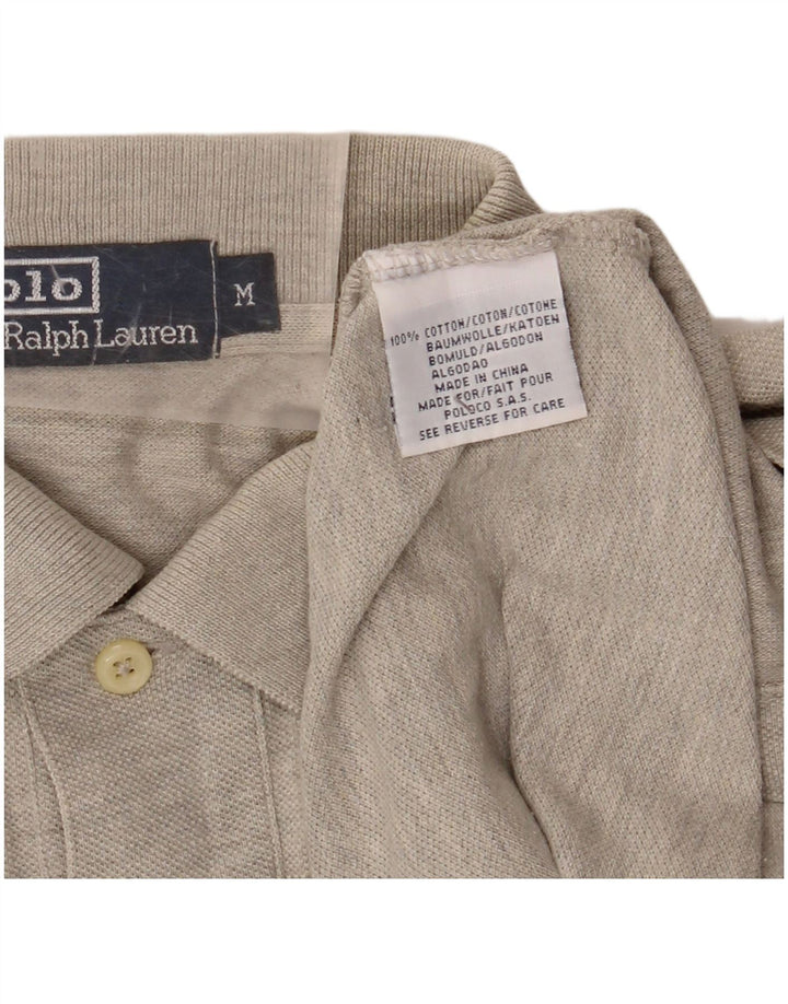 POLO RALPH LAUREN Cămașă polo cu mânecă lungă pentru bărbați, bumbac gri mediu