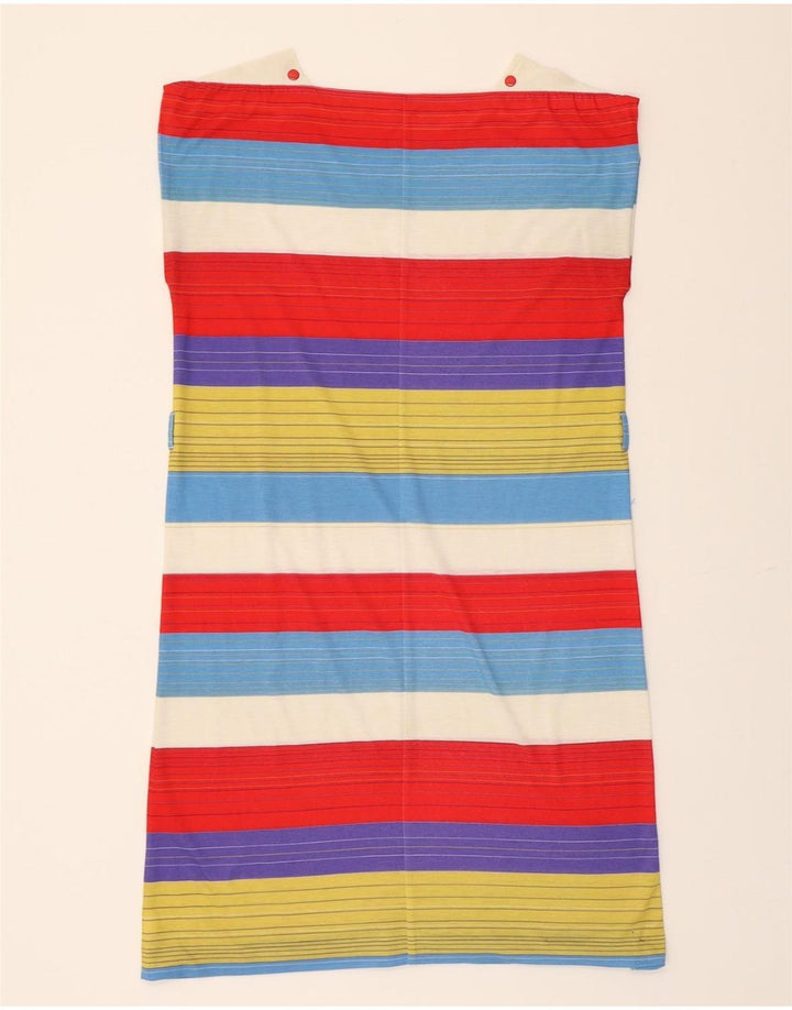 VINTAGE Womens Sleeveless Sheath Dress IT 44 Medium Multicoloured Striped Vintage Vintage and Second-Hand Vintage from Messina Hembry 