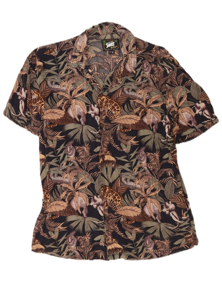 Cămașă cu mânecă scurtă pentru bărbați Pull & Bear, vâscoză florală, multicoloră
