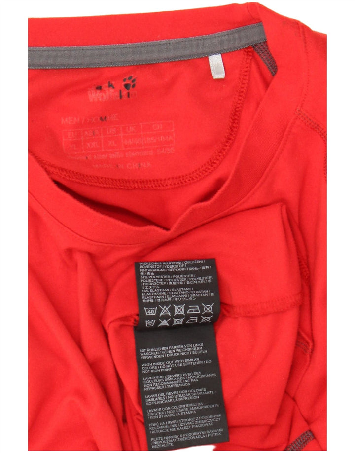 Jack Wolfskin Top pentru bărbați cu mânecă lungă UK 44/46 XL Poliester roșu