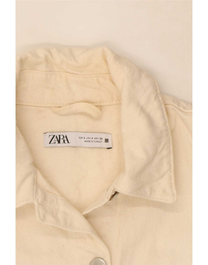 Jachetă de blugi supradimensionată pentru femei Zara UK 10 Small White