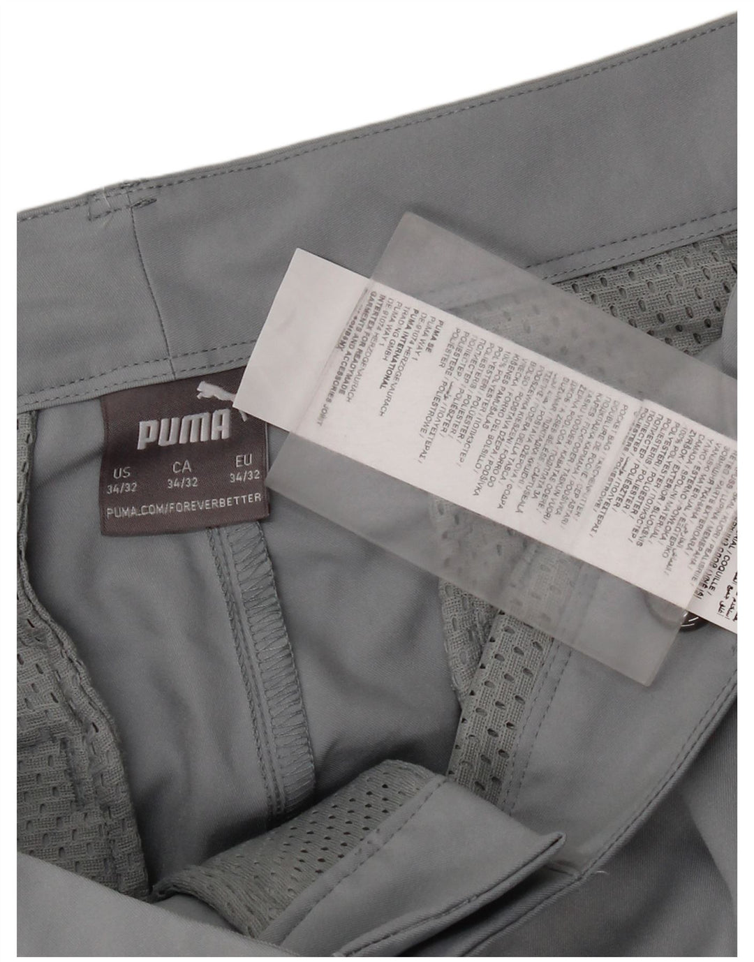 Pantaloni chino slim pentru bărbați Puma W34 L32 poliester gri
