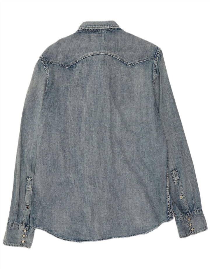 REPLAY Cămașă Denim Bărbați XL Bumbac Albastru