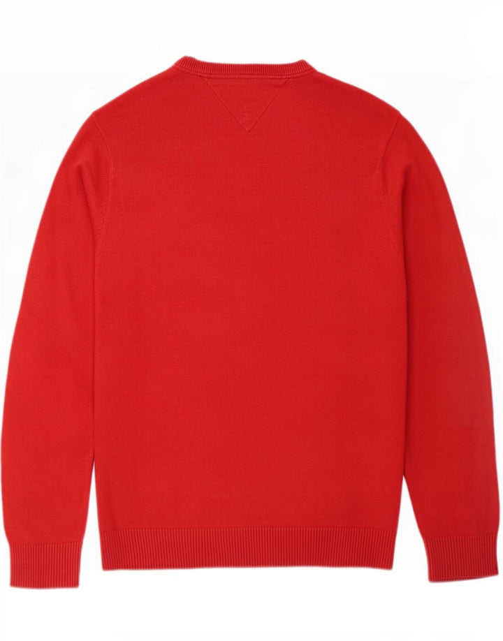 Pulover Tommy Hilfiger pentru bărbați, cu gât roșu, din bumbac mic
