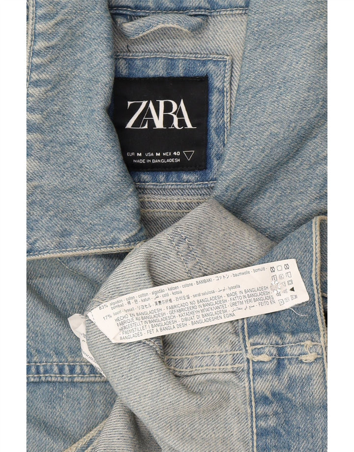 Jachetă de blugi pentru bărbați Zara UK 38, bumbac albastru mediu