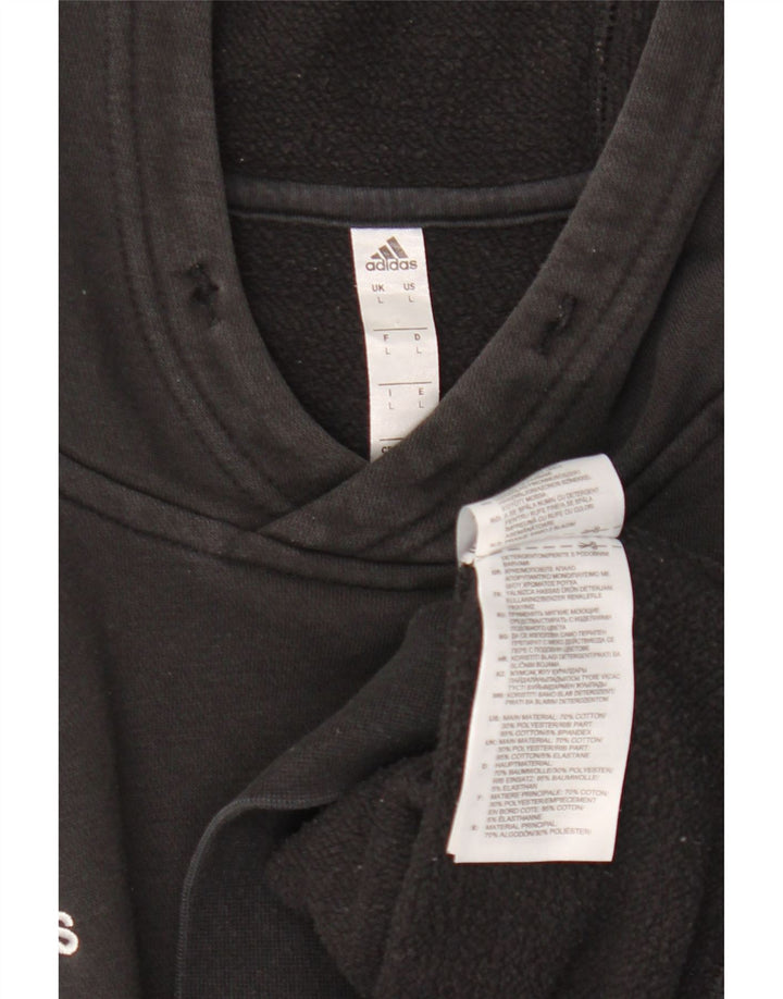 Pulover Adidas pentru bărbați, bumbac mare, negru