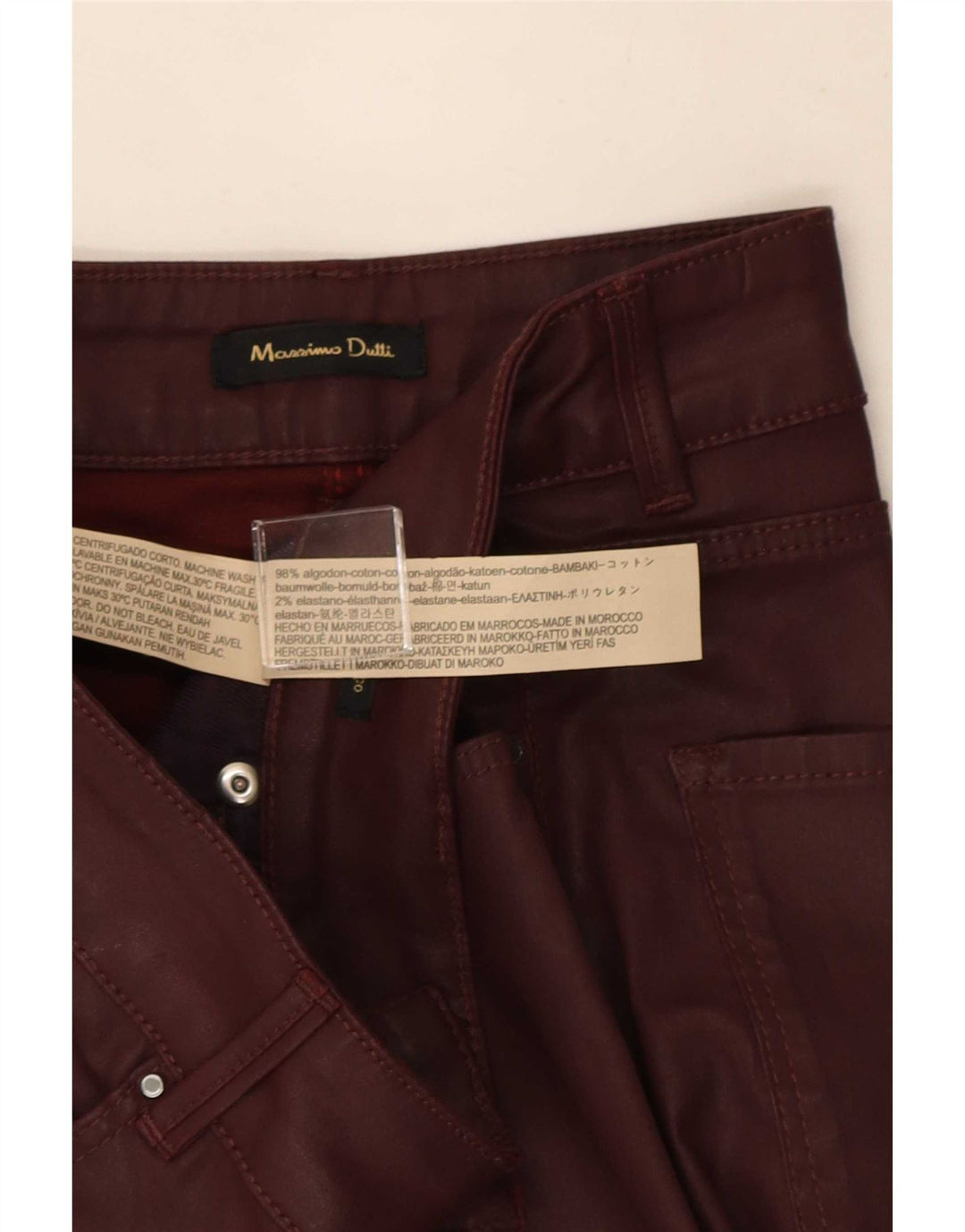 Fusta Creion Femei Massimo Dutti W28 Bumbac Burgundy Mediu