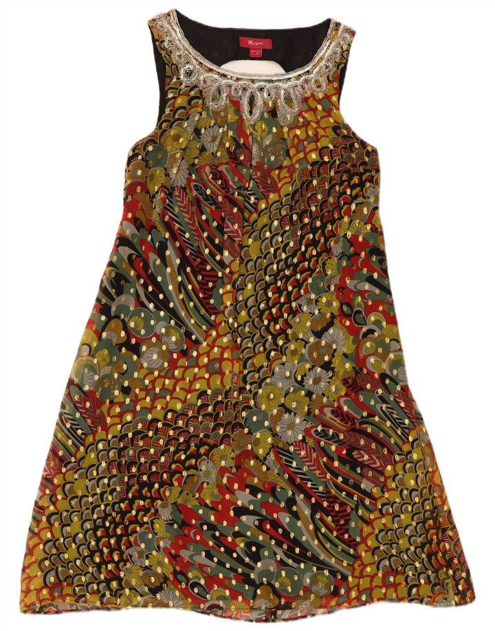 Rochie A-Line fără mâneci pentru femei Monsoon UK 8 Mic Mătase multicoloră