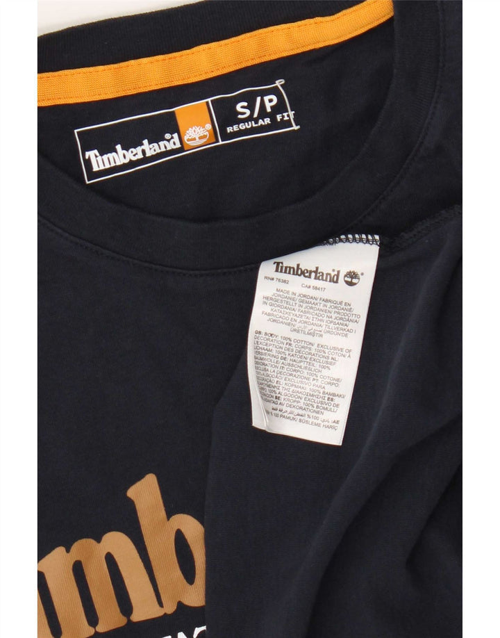 Timberland Bărbați Regular Fit Graphic Top cu mânecă lungă din bumbac, albastru bleumarin