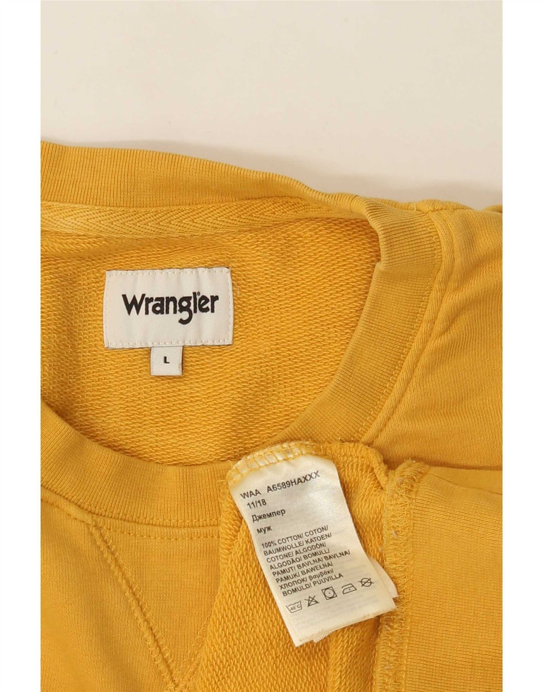 Hanorac pentru bărbați Wrangler Jumper mare din bumbac galben