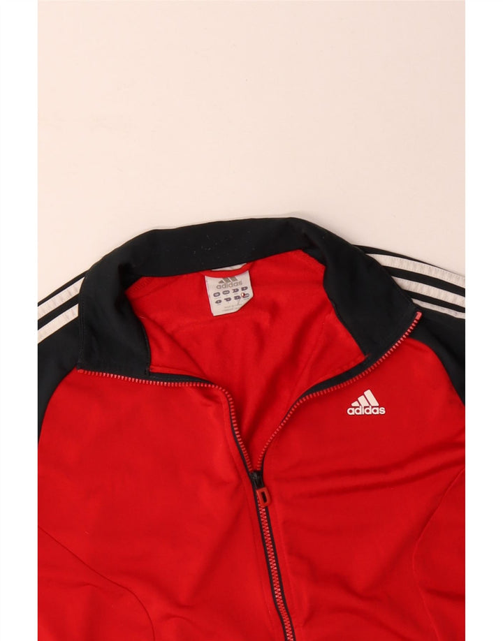 Jachetă de trening pentru bărbați ADIDAS UK 40/42 Poliester color bloc roșu mediu