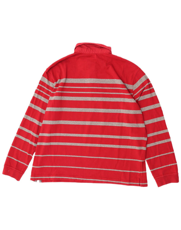 Tricou polo cu mânecă lungă pentru bărbați Hajo IT 56 2XL bumbac cu dungi roșii
