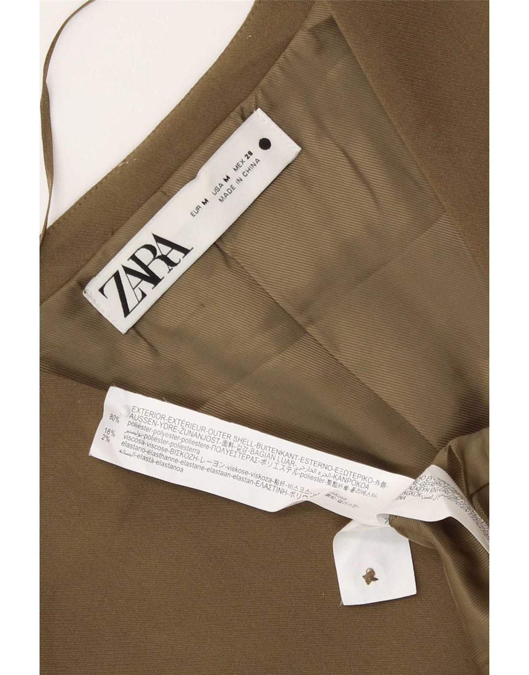Vestă pentru femei Zara UK 12 Medium Kaki Poliester