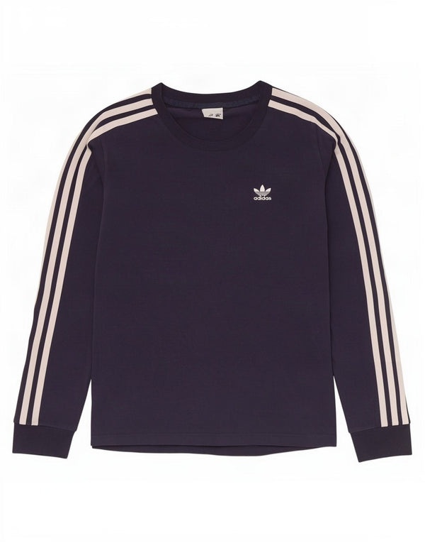 Top femei Adidas cu mânecă lungă UK 10 mic, bleumarin, bumbac