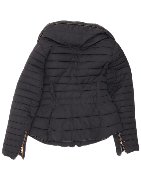 Jachetă căptușită pentru femei Zara UK 12 Medium Bleumarin Poliester